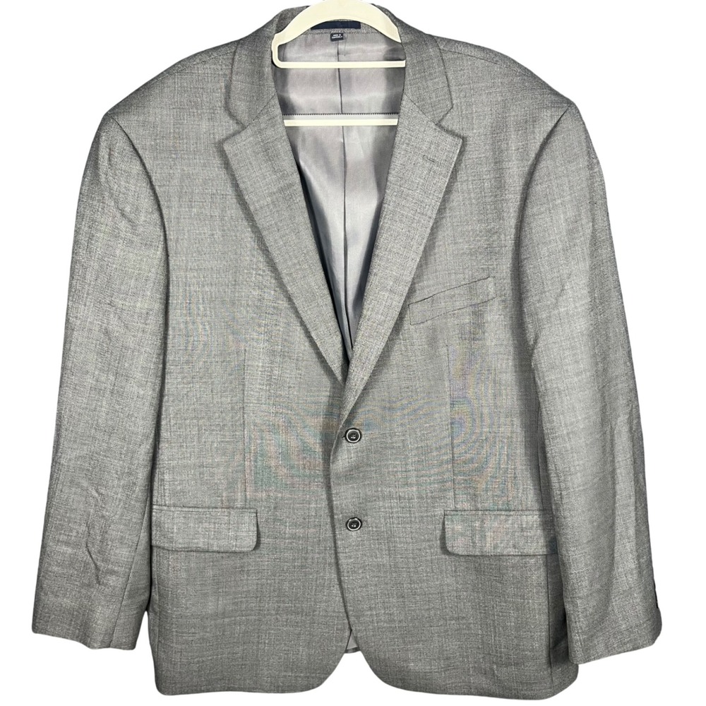 Jos. A. Bank 1905 Blazer Mens 46R Grey Tailored Fit 100% Wool Sport Coat 03674